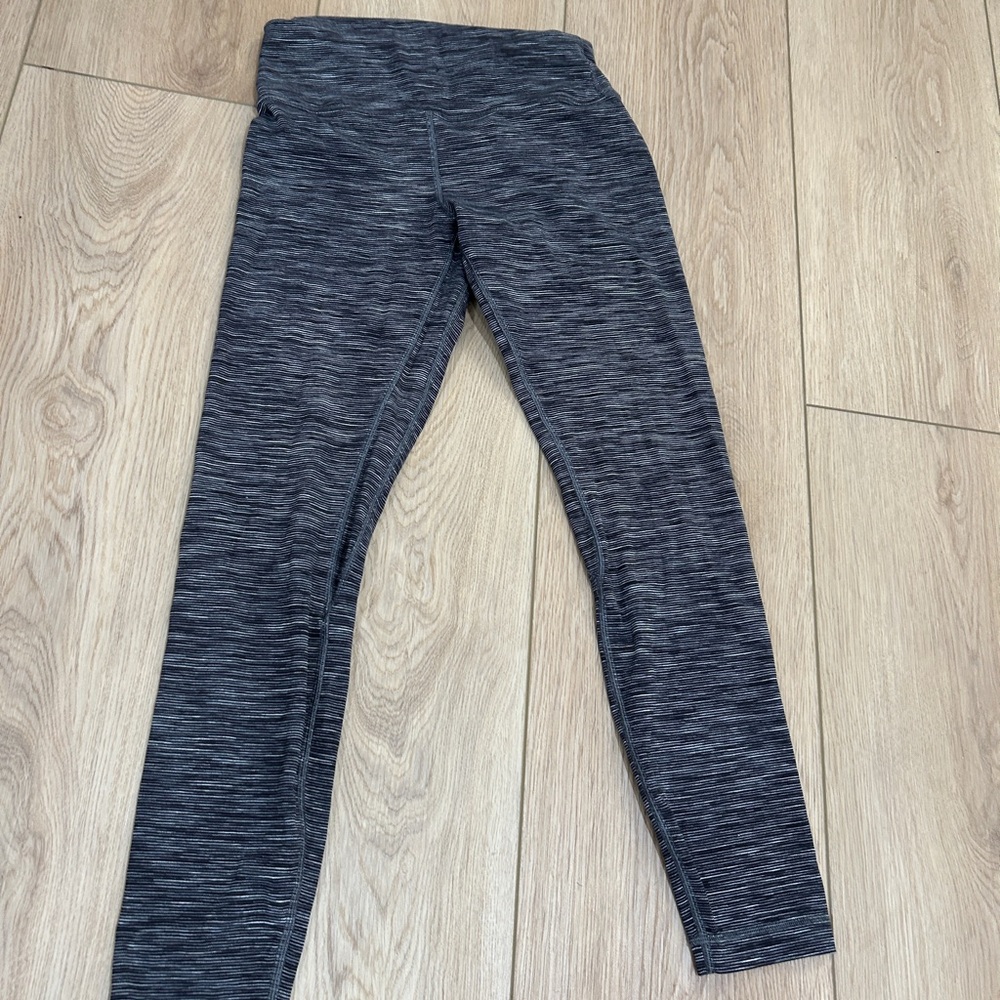 Lululemon Black and White Stripe Leggings